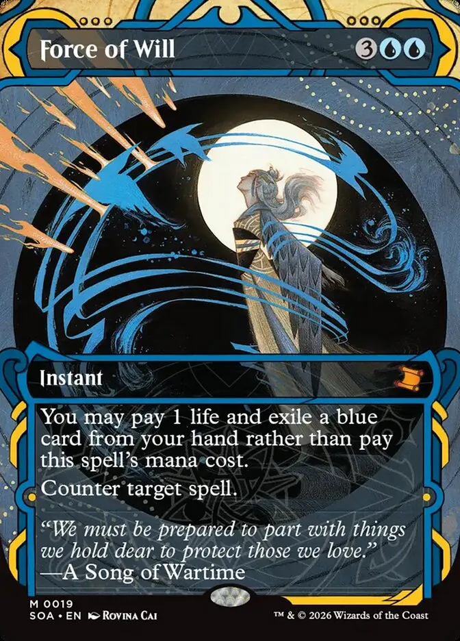 2026 Secrets of Strixhaven Mystical Archive Force of Will mythic #19 mythic card image