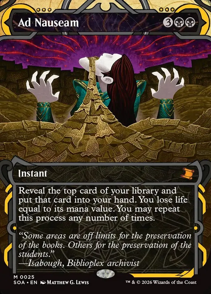 2026 Secrets of Strixhaven Mystical Archive Ad Nauseam mythic #25 mythic card image