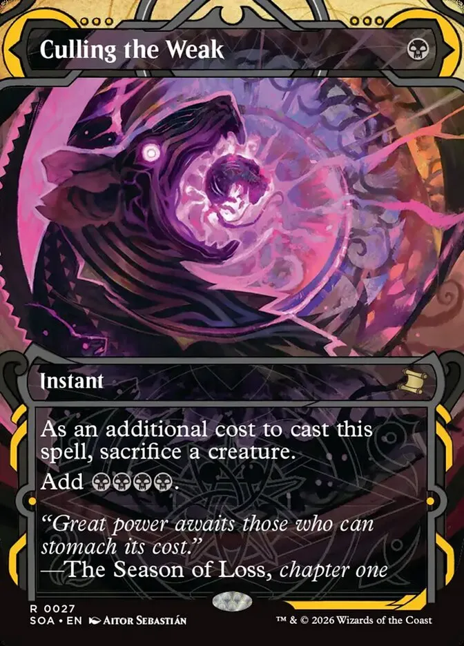 2026 Secrets of Strixhaven Mystical Archive Culling the Weak rare #27 rare card image