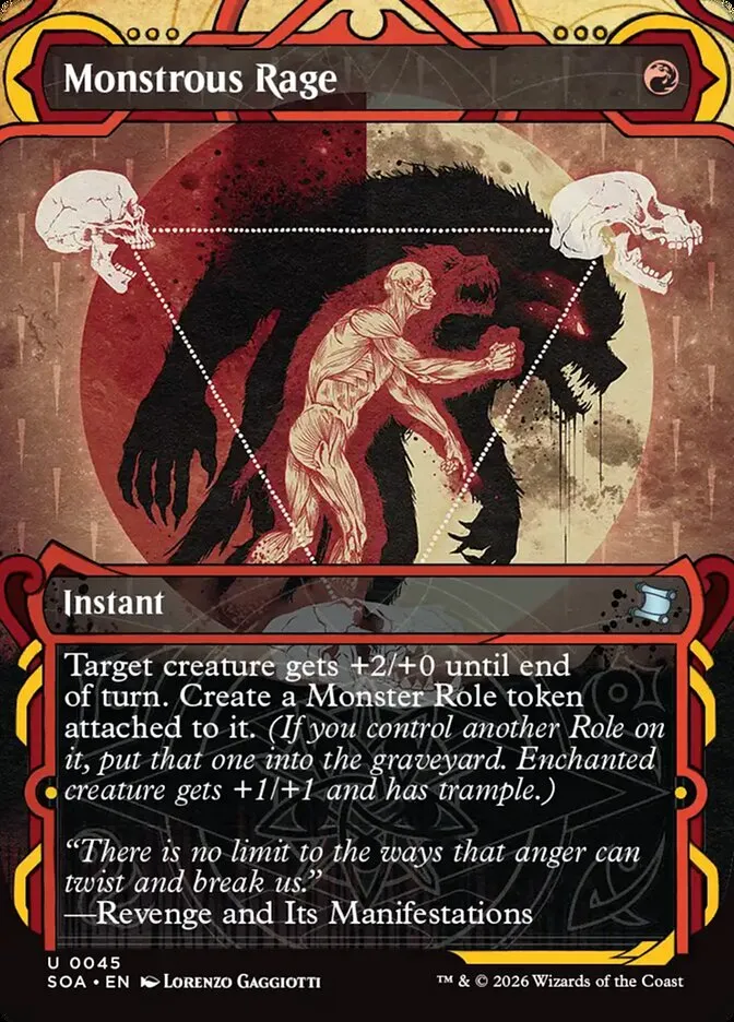 2026 Secrets of Strixhaven Mystical Archive Monstrous Rage #45 uncommon card image