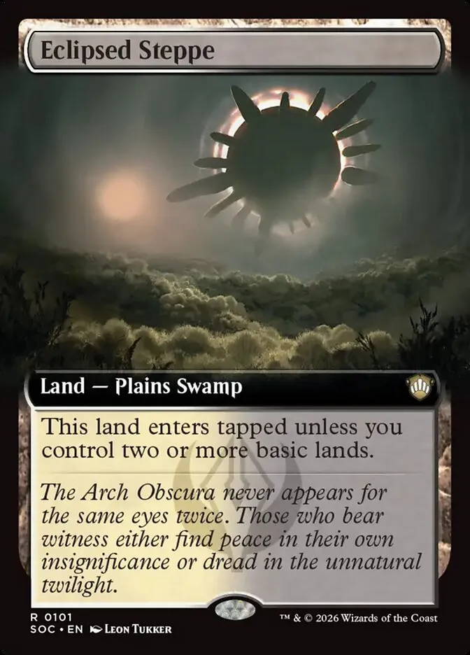 2026 Secrets of Strixhaven Commander Eclipsed Steppe [Extended Art] rare #101 rare card image