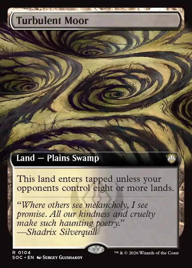 2026 Secrets of Strixhaven Commander Turbulent Moor rare #104 rare card image