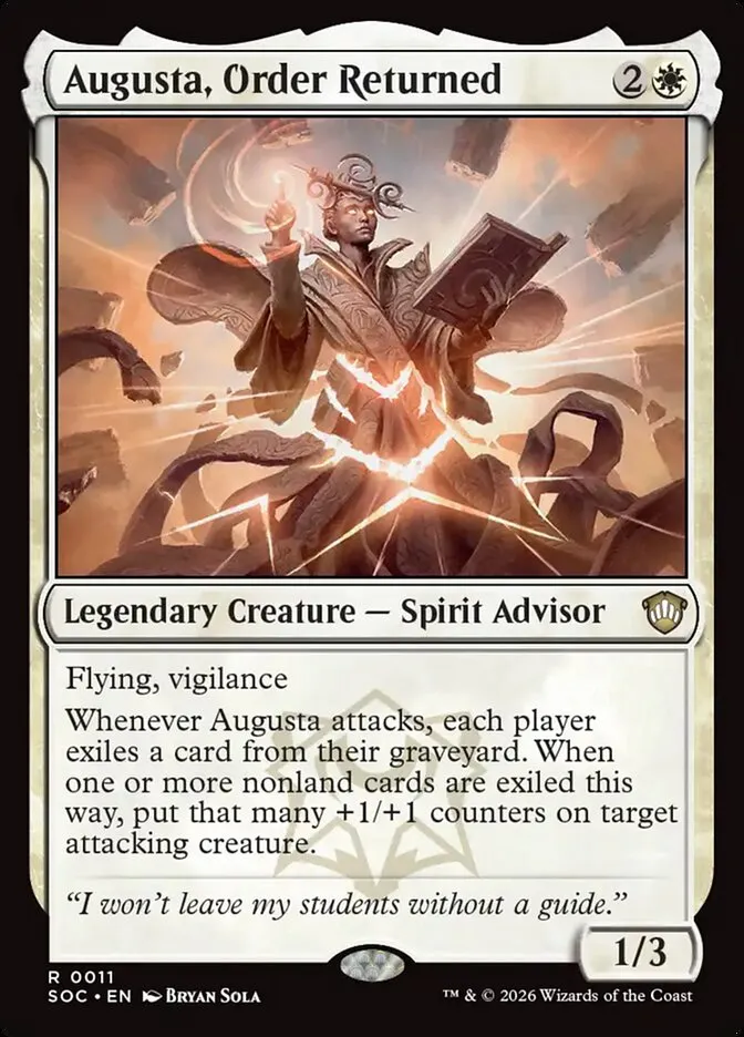 2026 Secrets of Strixhaven Commander Augusta, Order Returned rare #11 rare card image