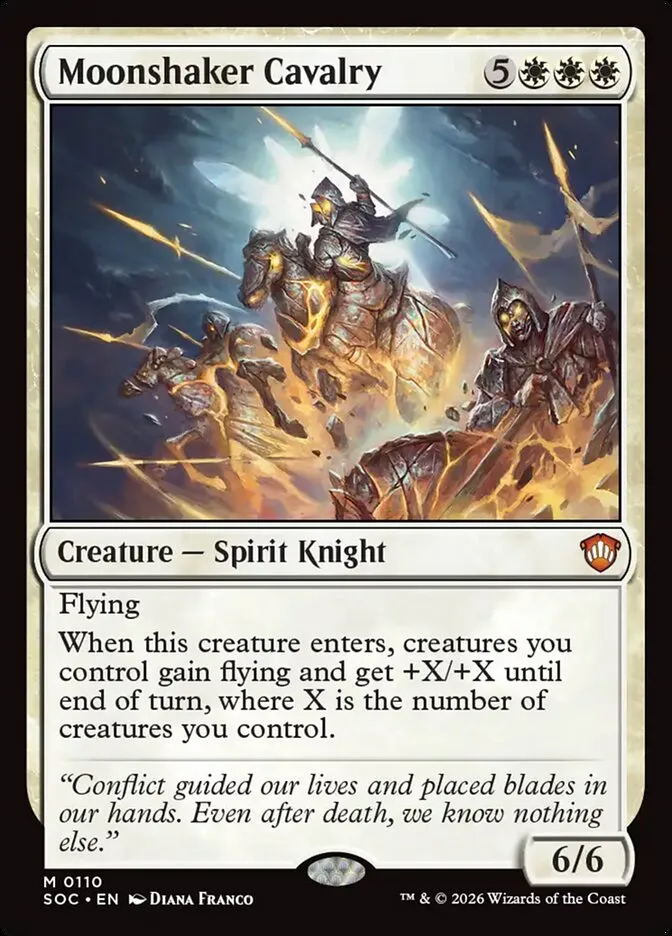 2026 Secrets of Strixhaven Commander Moonshaker Cavalry mythic #110 mythic card image