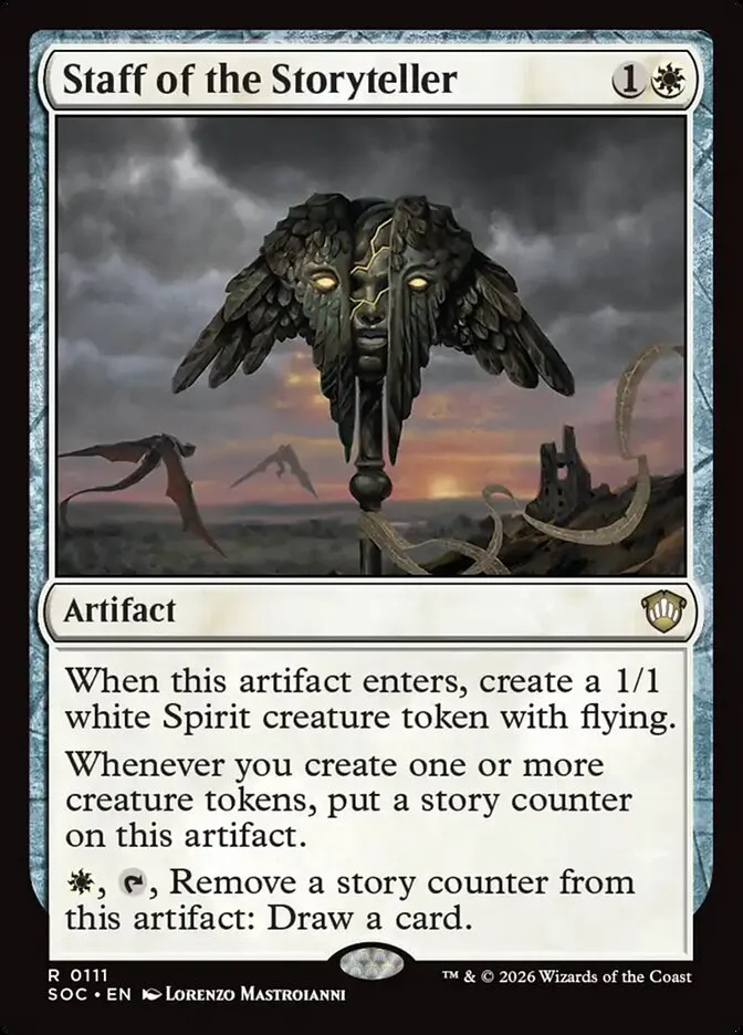 2026 Secrets of Strixhaven Commander Staff of the Storyteller #111 rare card image