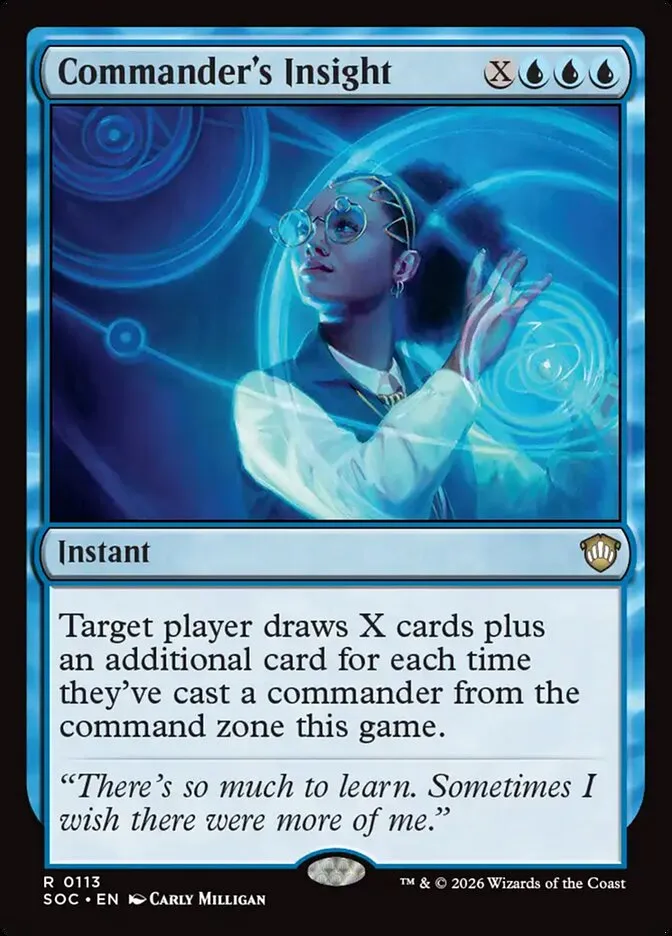2026 Secrets of Strixhaven Commander Commander's Insight #113 rare card image