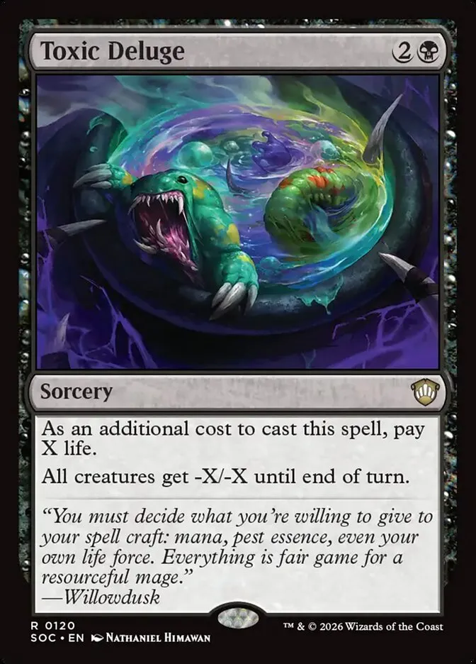 2026 Secrets of Strixhaven Commander Toxic Deluge #120 rare card image