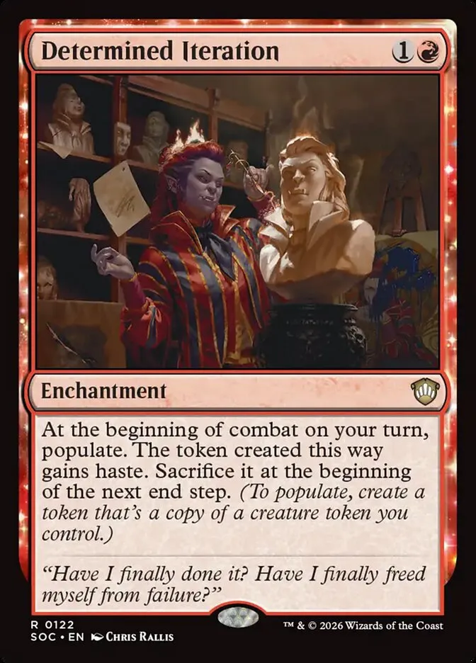 2026 Secrets of Strixhaven Commander Determined Iteration #122 rare card image