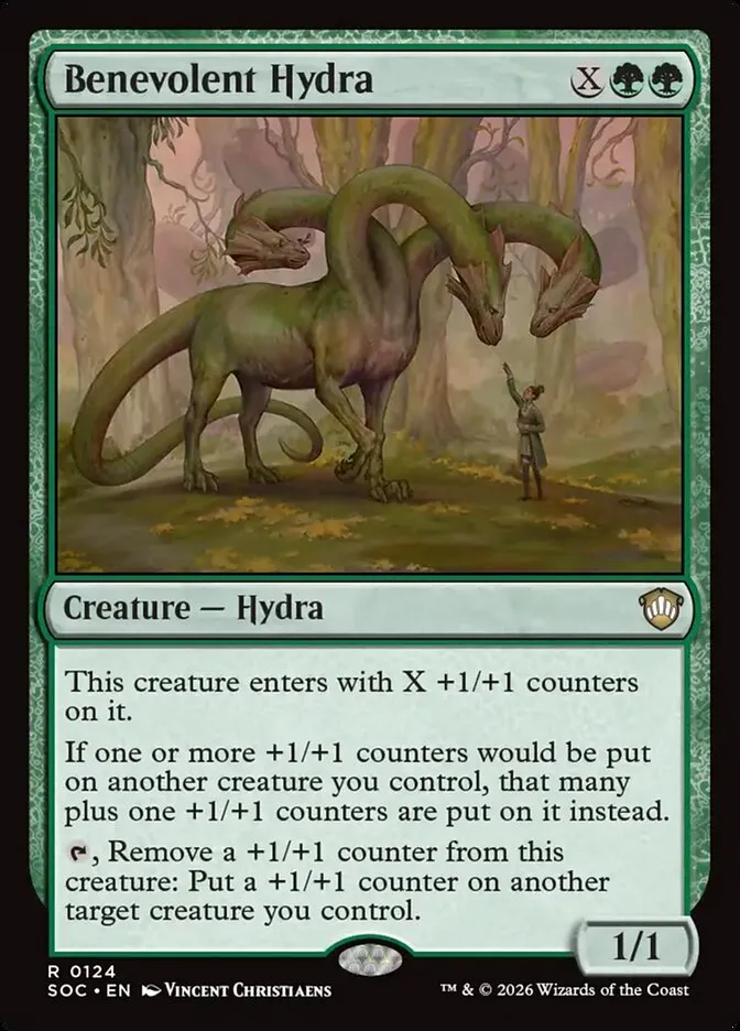 2026 Secrets of Strixhaven Commander Benevolent Hydra #124 rare card image