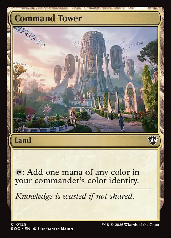 2026 Secrets of Strixhaven Commander Command Tower common #129 common card image