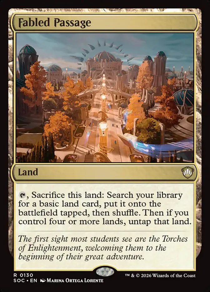 2026 Secrets of Strixhaven Commander Fabled Passage #130 rare card image