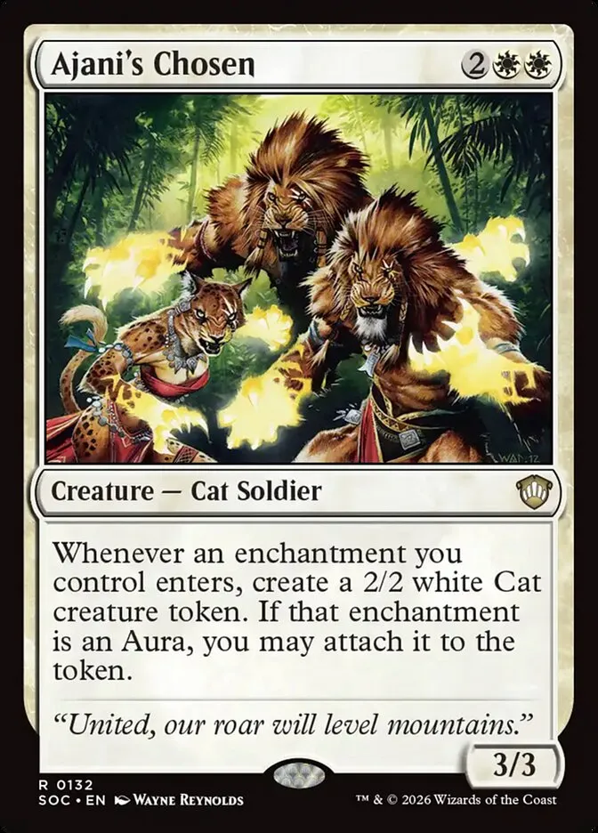 2026 Secrets of Strixhaven Commander Ajani's Chosen #132 rare card image