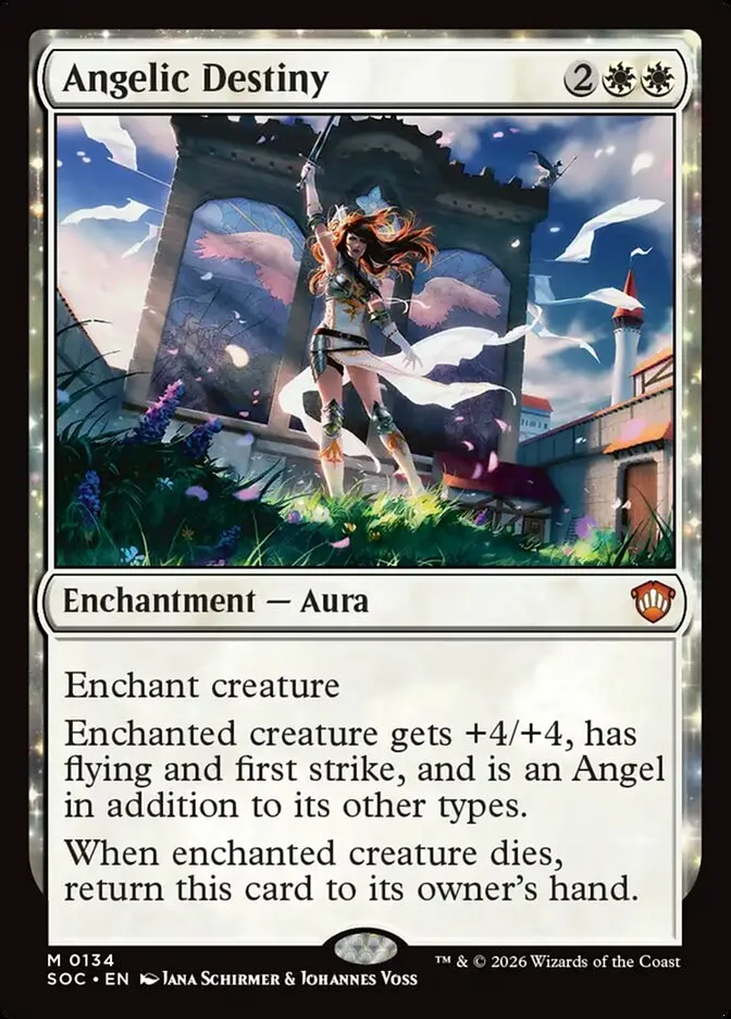 2026 Secrets of Strixhaven Commander Angelic Destiny mythic #134 mythic card image