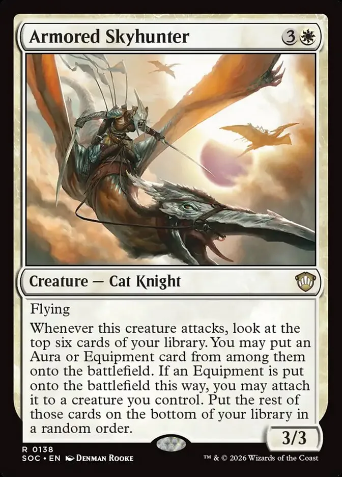 2026 Secrets of Strixhaven Commander Armored Skyhunter #138 rare card image