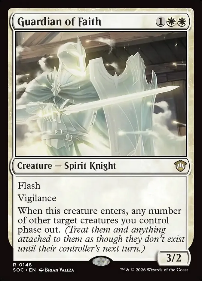 2026 Secrets of Strixhaven Commander Guardian of Faith #148 rare card image