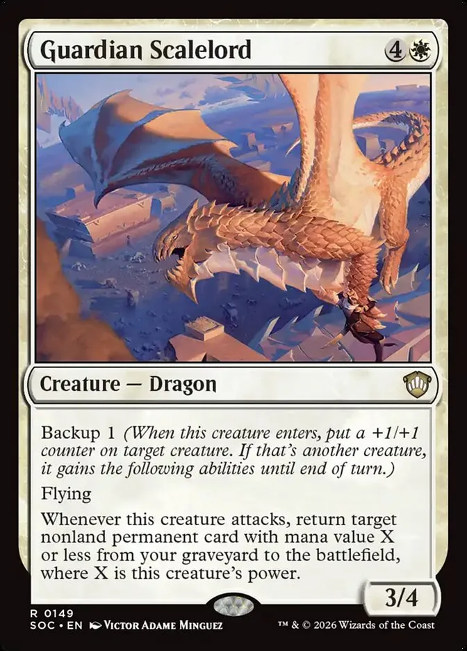 2026 Secrets of Strixhaven Commander Guardian Scalelord #149 rare card image