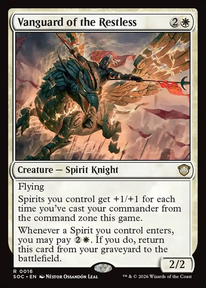 2026 Secrets of Strixhaven Commander Vanguard of the Restless rare #16 rare card image