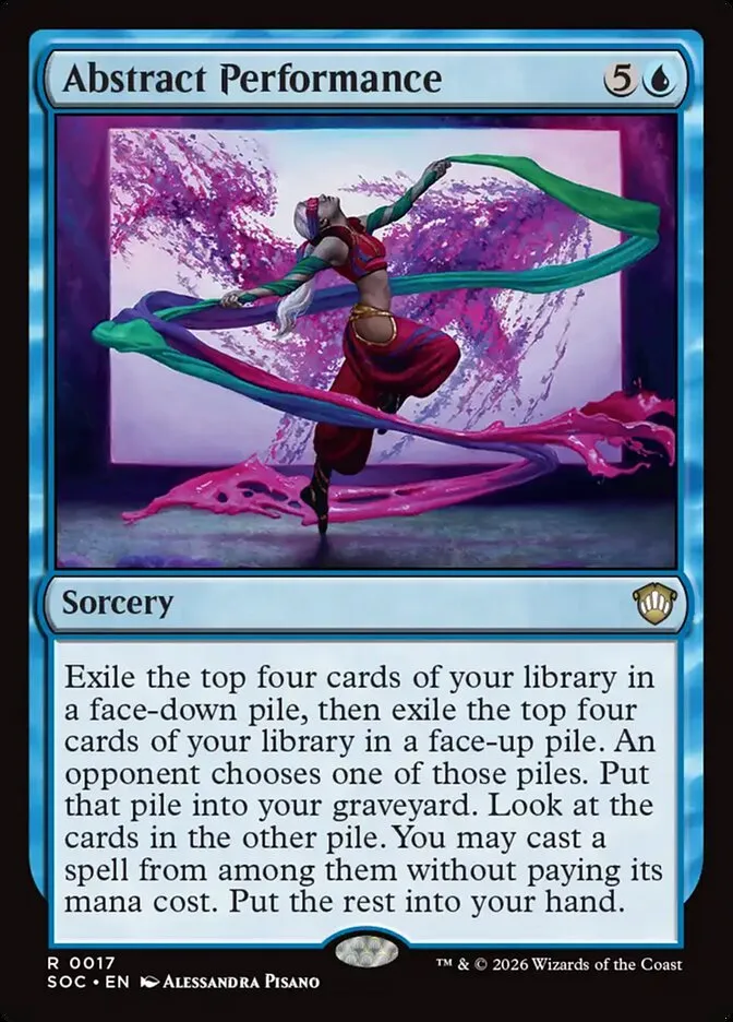 2026 Secrets of Strixhaven Commander Abstract Performance rare #17 rare card image