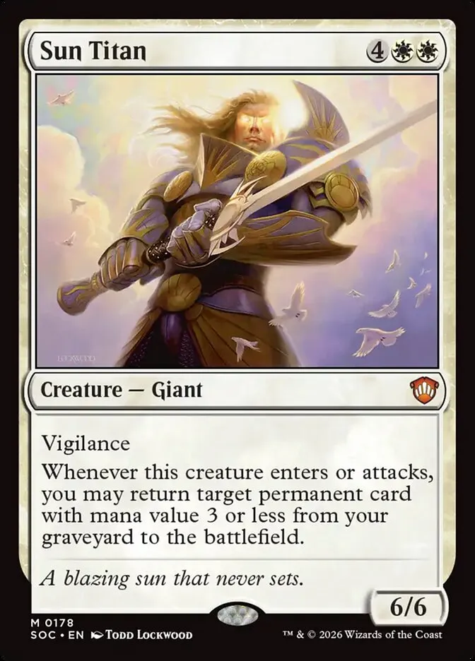 2026 Secrets of Strixhaven Commander Sun Titan mythic #178 mythic card image