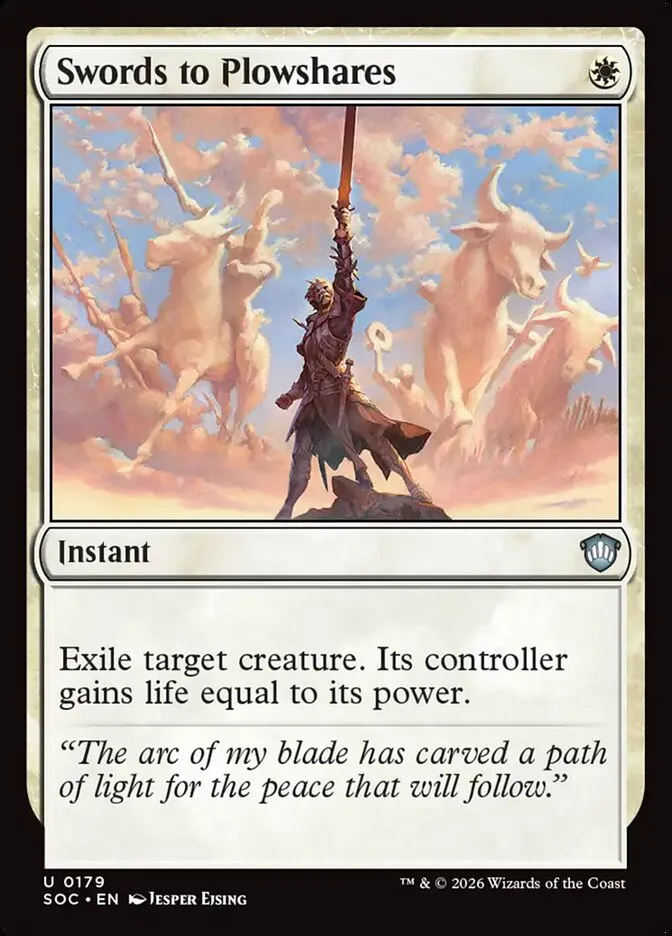 2026 Secrets of Strixhaven Commander Swords to Plowshares uncommon #179 uncommon card image