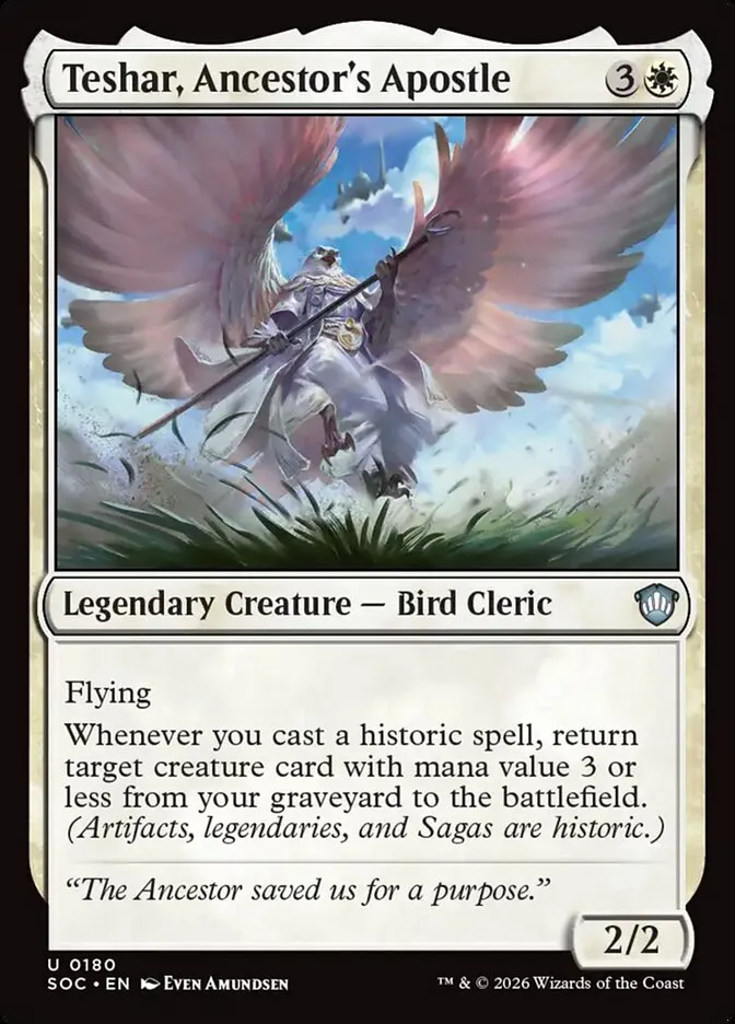 2026 Secrets of Strixhaven Commander Teshar, Ancestor's Apostle uncommon #180 uncommon card image