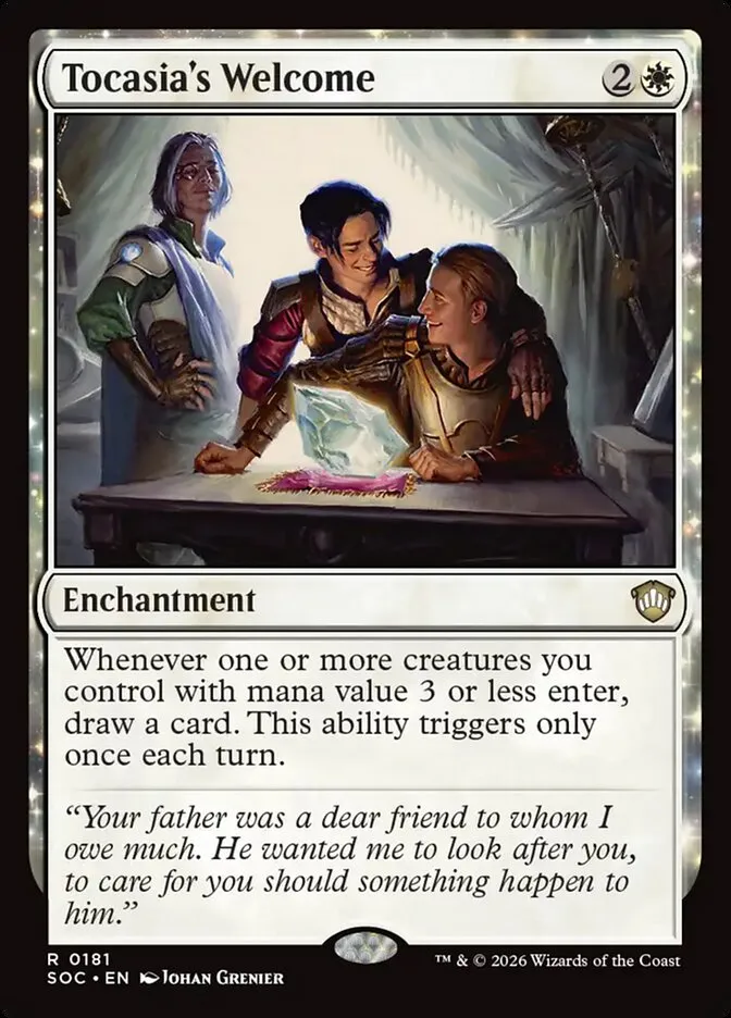 2026 Secrets of Strixhaven Commander Tocasia's Welcome #181 rare card image