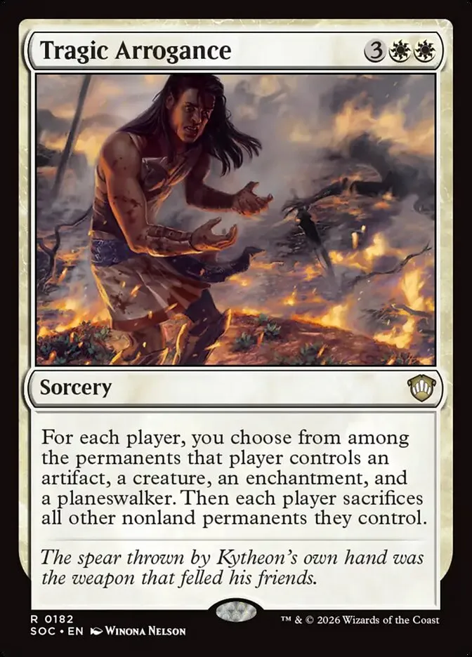 2026 Secrets of Strixhaven Commander Tragic Arrogance #182 rare card image