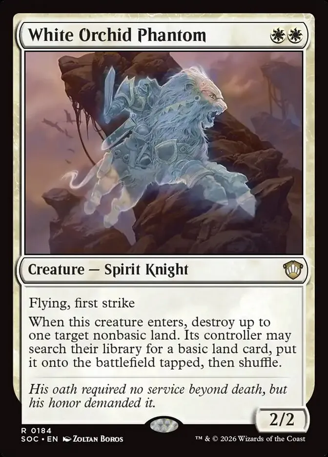 2026 Secrets of Strixhaven Commander White Orchid Phantom #184 rare card image