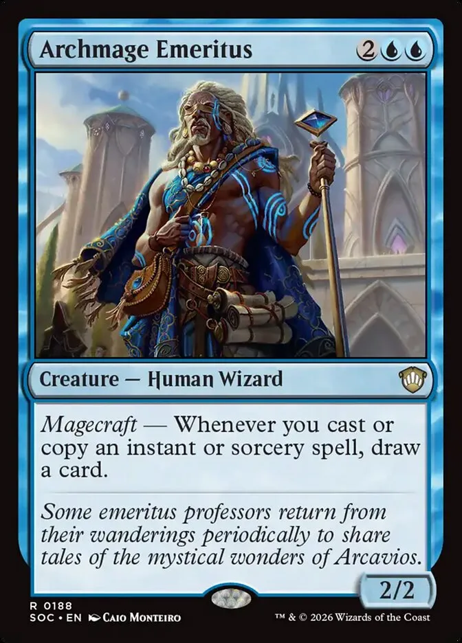 2026 Secrets of Strixhaven Commander Archmage Emeritus #188 rare card image