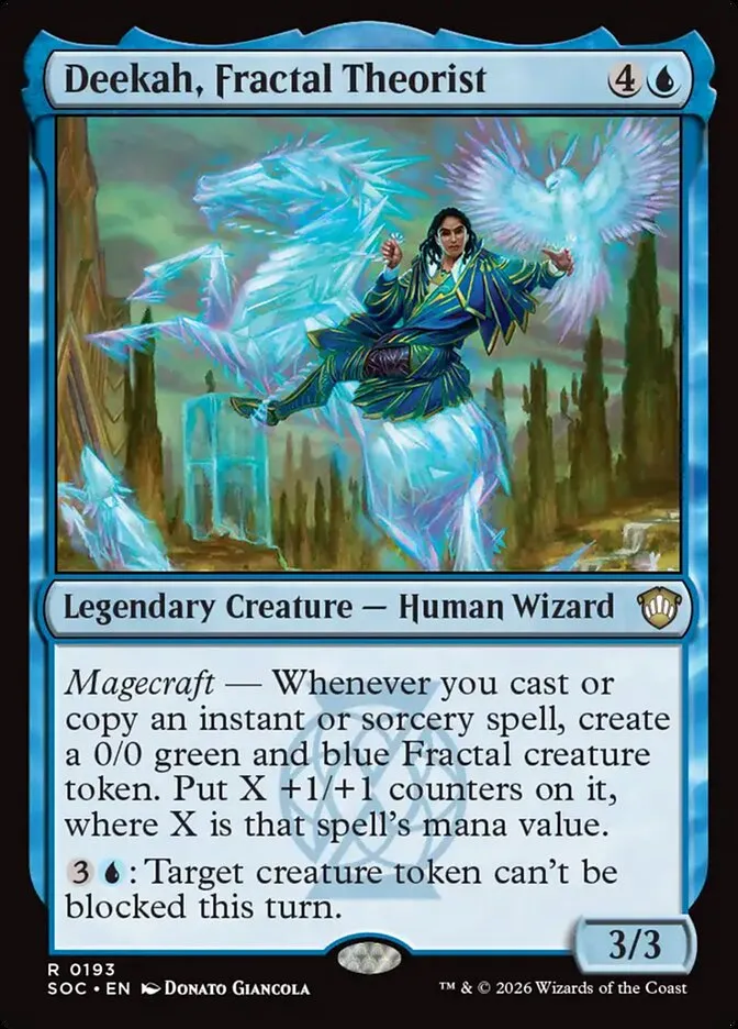 2026 Secrets of Strixhaven Commander Deekah, Fractal Theorist #193 rare card image