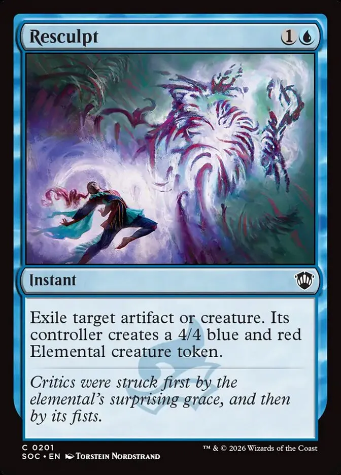 2026 Secrets of Strixhaven Commander Resculpt common #201 common card image