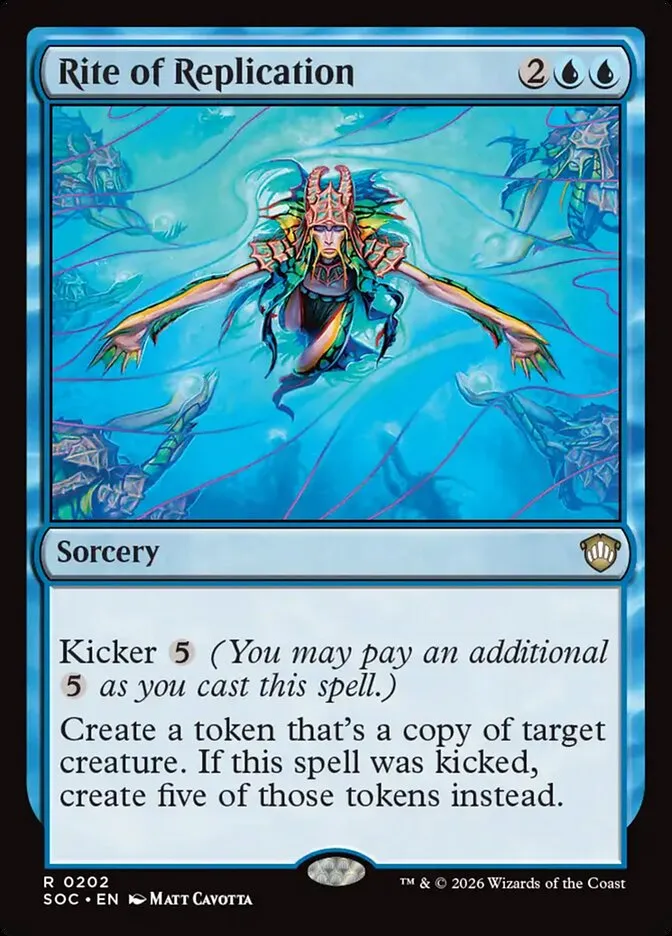 2026 Secrets of Strixhaven Commander Rite of Replication #202 rare card image