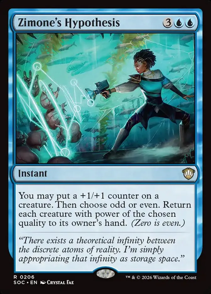 2026 Secrets of Strixhaven Commander Zimone's Hypothesis #206 rare card image