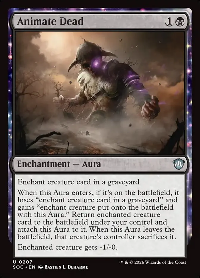 2026 Secrets of Strixhaven Commander Animate Dead uncommon #207 uncommon card image