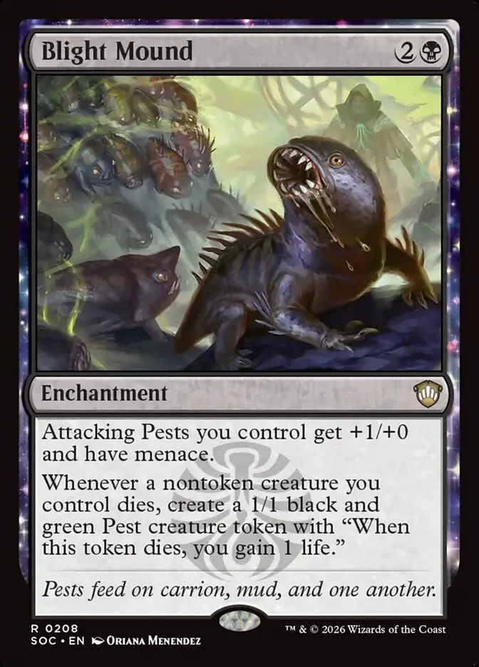 2026 Secrets of Strixhaven Commander Blight Mound #208 rare card image