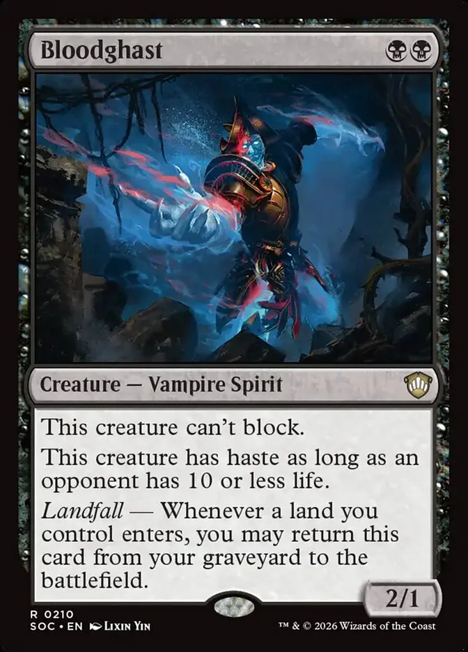 2026 Secrets of Strixhaven Commander Bloodghast #210 rare card image