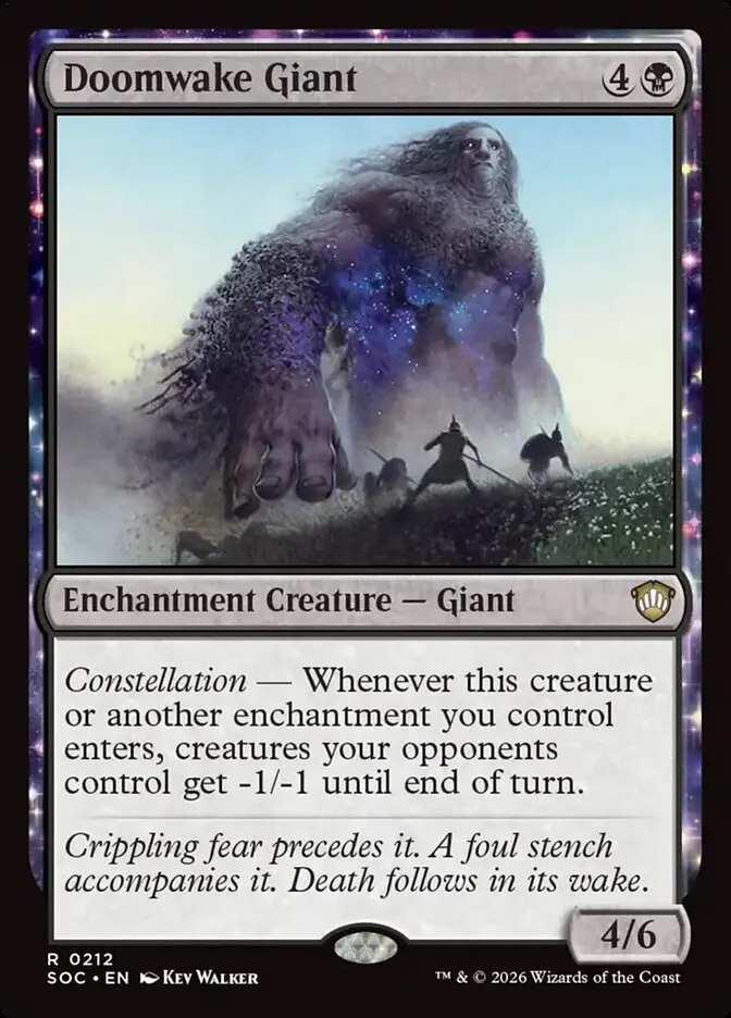 2026 Secrets of Strixhaven Commander Doomwake Giant #212 rare card image