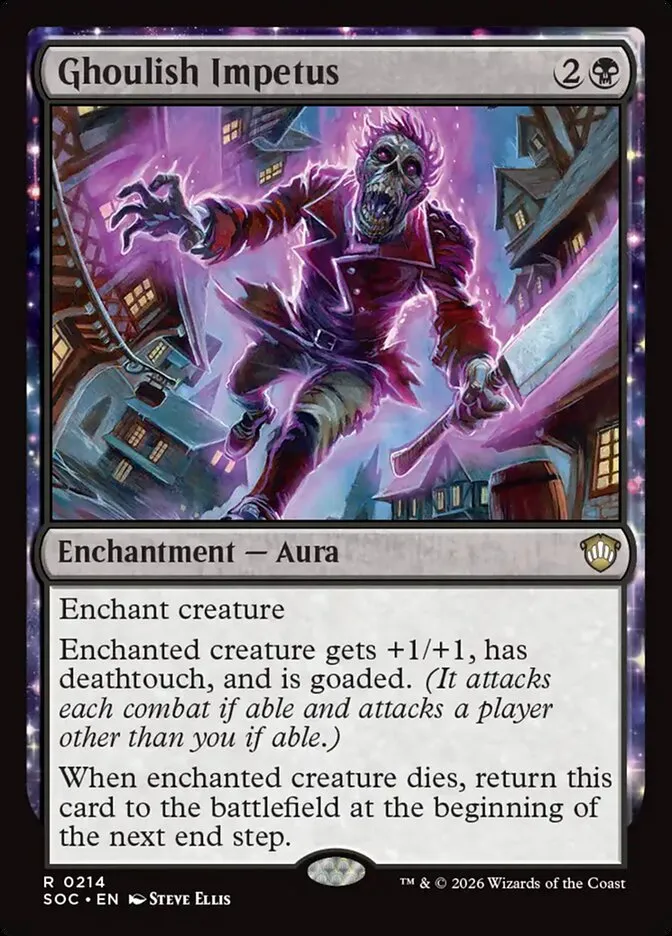 2026 Secrets of Strixhaven Commander Ghoulish Impetus #214 rare card image