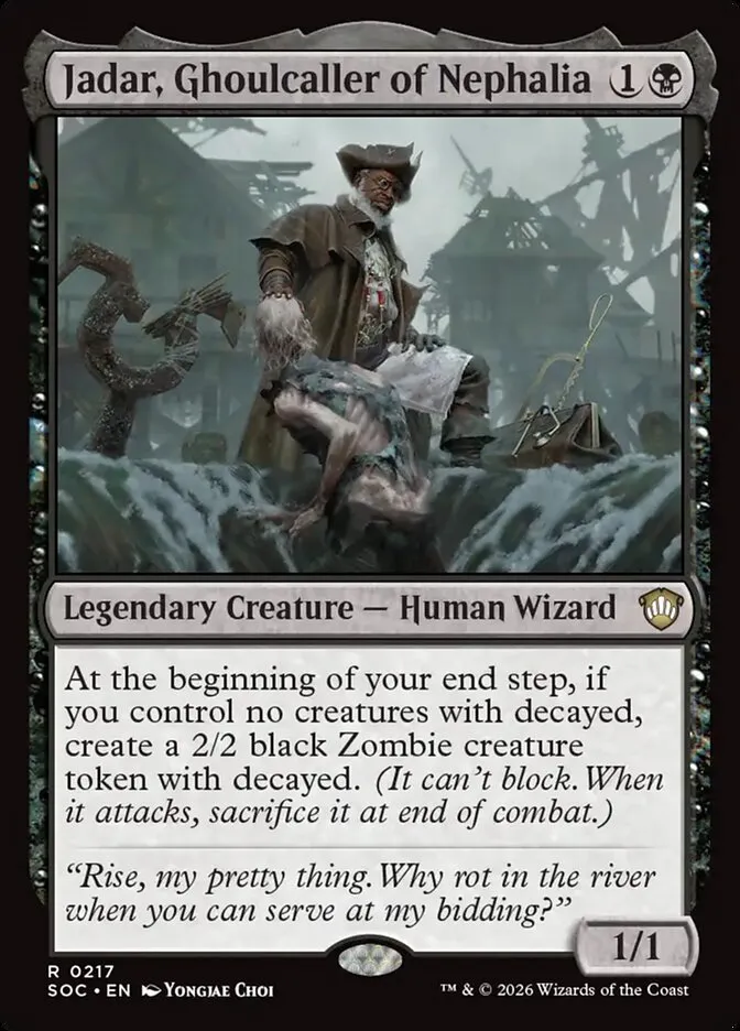 2026 Secrets of Strixhaven Commander Jadar, Ghoulcaller of Nephalia #217 rare card image