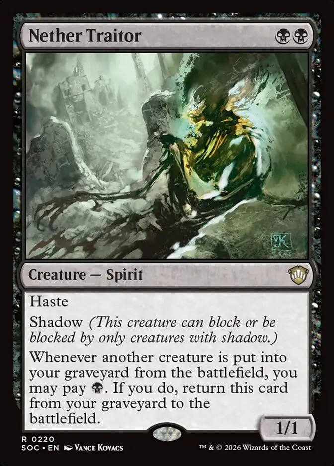 2026 Secrets of Strixhaven Commander Nether Traitor #220 rare card image