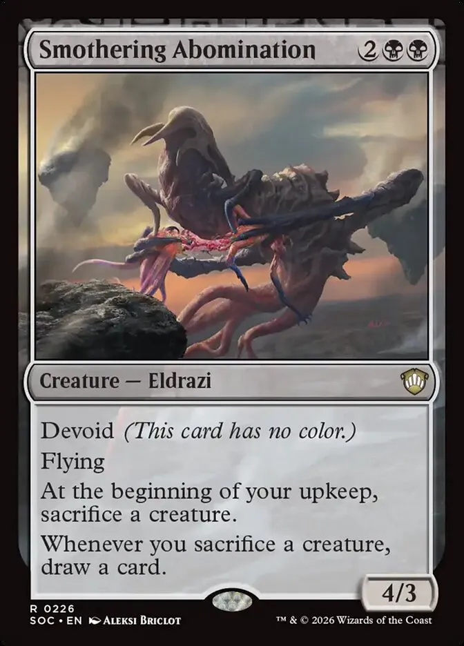 2026 Secrets of Strixhaven Commander Smothering Abomination #226 rare card image