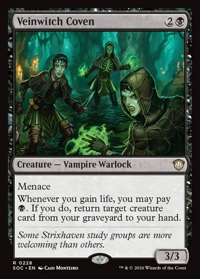 2026 Secrets of Strixhaven Commander Veinwitch Coven #228 rare card image