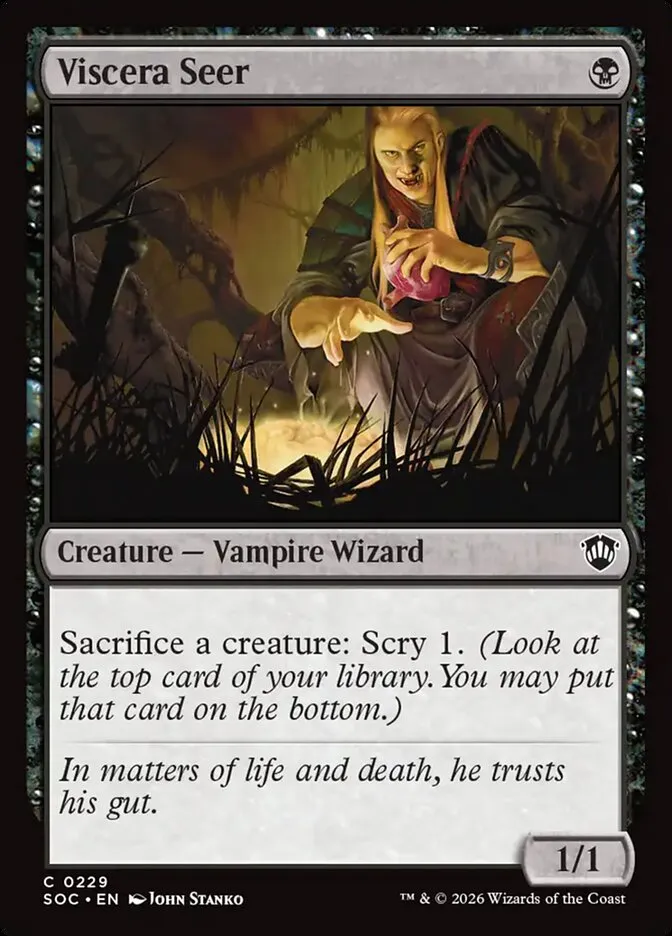 2026 Secrets of Strixhaven Commander Viscera Seer common #229 common card image