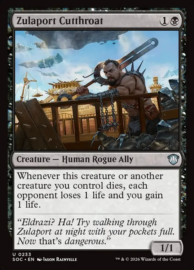 2026 Secrets of Strixhaven Commander Zulaport Cutthroat uncommon #233 uncommon card image