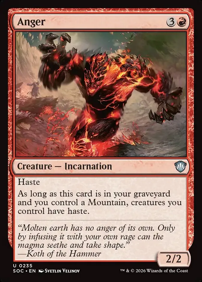 2026 Secrets of Strixhaven Commander Anger uncommon #235 uncommon card image