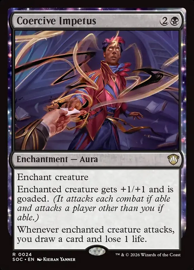2026 Secrets of Strixhaven Commander Coercive Impetus rare #24 rare card image