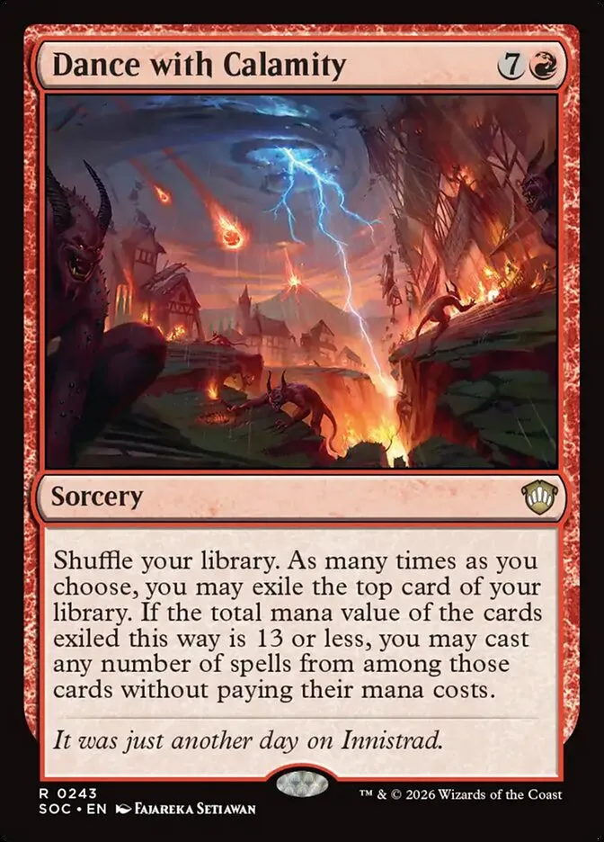 2026 Secrets of Strixhaven Commander Dance with Calamity #243 rare card image