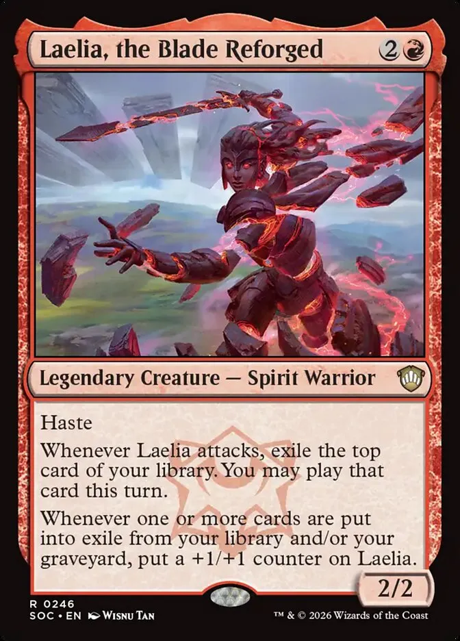 2026 Secrets of Strixhaven Commander Laelia, the Blade Reforged #246 rare card image