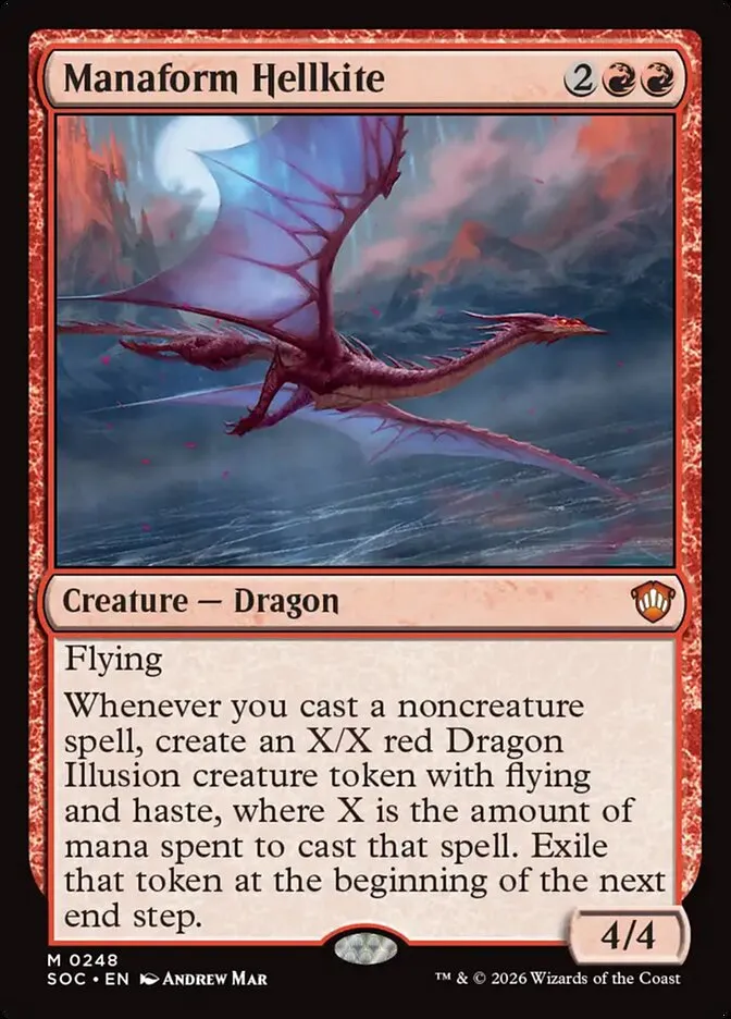 2026 Secrets of Strixhaven Commander Manaform Hellkite mythic #248 mythic card image
