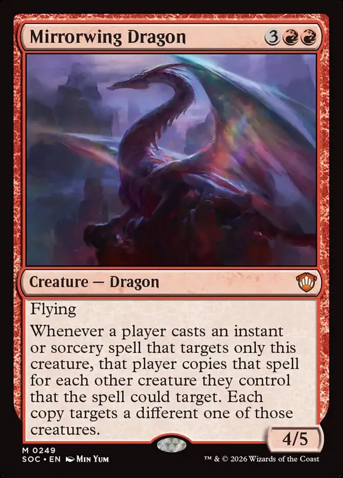 2026 Secrets of Strixhaven Commander Mirrorwing Dragon mythic #249 mythic card image